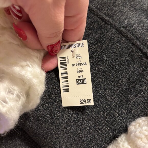 Women's Aeropostale Infinity Scarf ~ NWT and C.c Beanie in Ivory - Picture 4 of 4